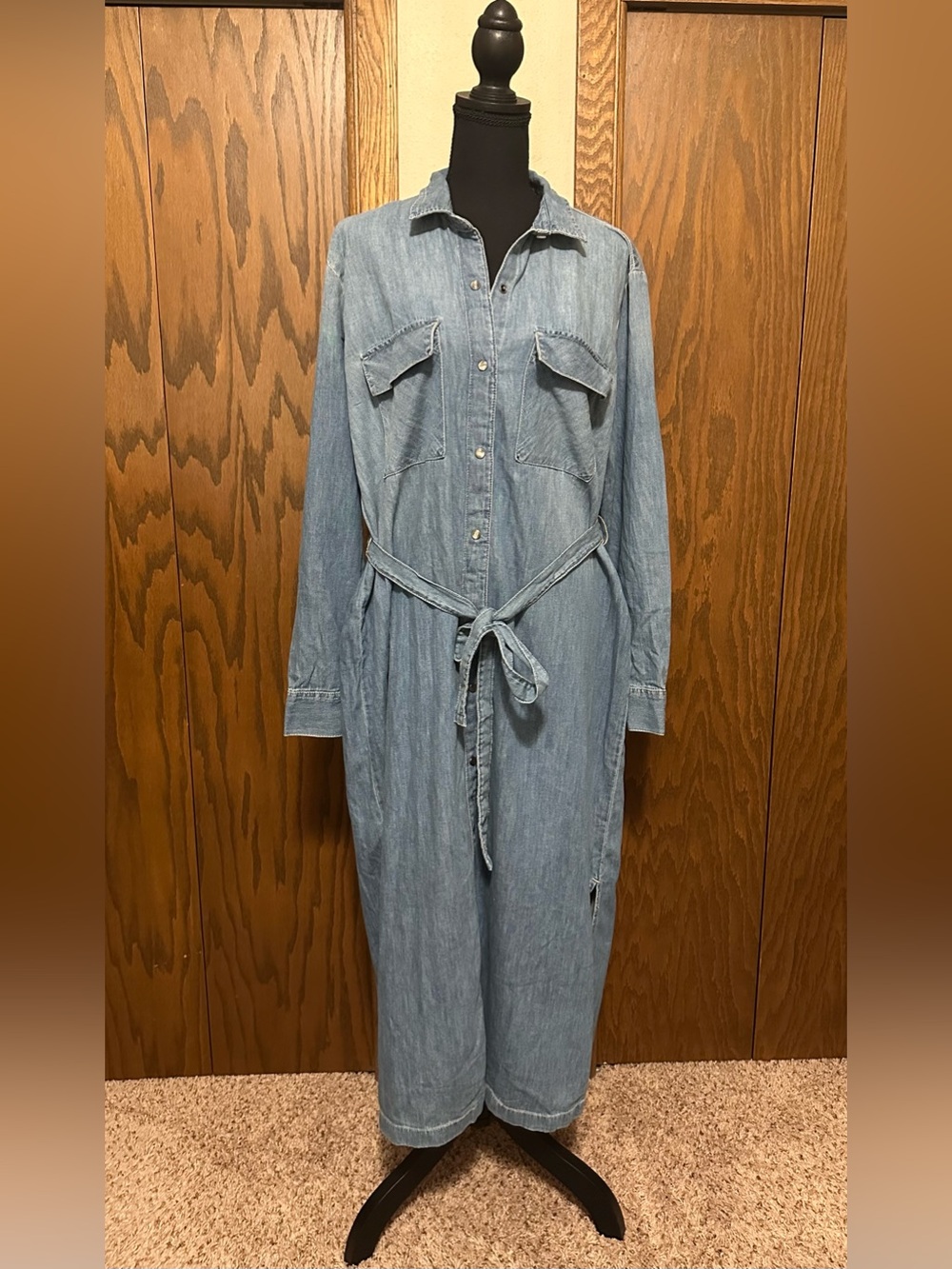 NWT GAP 1969 Denim Midi Dress with Tie Waist